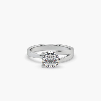 Guru Jewel's Round Solitaire Studded Exclusive Silver Ring For Her