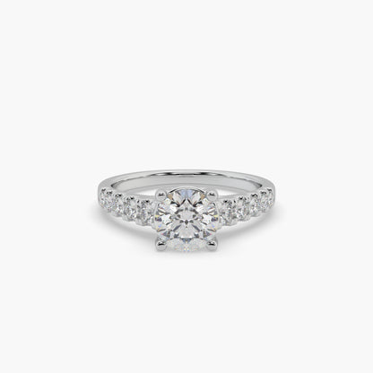 Guru Jewel's Round Solitaire Studded Exclusive Silver Ring For Her