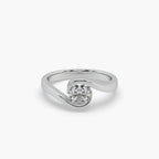 Guru Jewel's Round Solitaire Studded Exclusive Silver Ring For Her