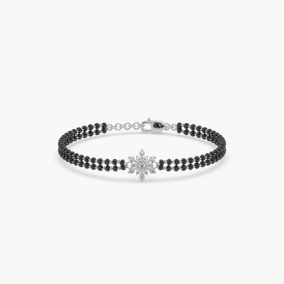 Guru Jewel's Impressive Diamond Studded Silver Mangalsutra Bracelet For Her