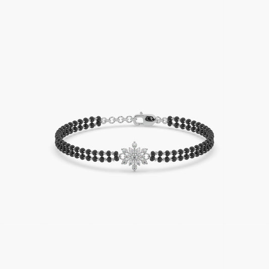 Guru Jewel's Impressive Diamond Studded Silver Mangalsutra Bracelet For Her