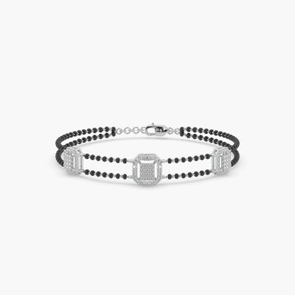 Guru Jewel's Diamond Studded Astonishing Silver Mangalsutra Bracelet For Her