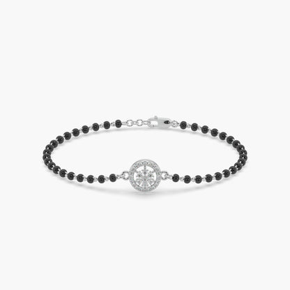 Guru Jewel's Beautiful Diamond Studded Silver Mangalsutra Bracelet For Her