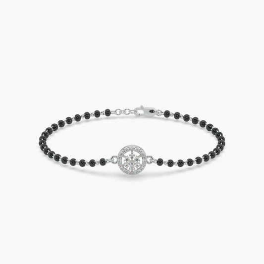 Guru Jewel's Beautiful Diamond Studded Silver Mangalsutra Bracelet For Her