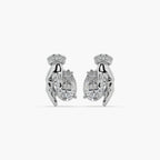 Guru Jewel's Devastating Hand Design Diamond Studded Silver Earrings For Her