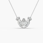 Guru Jewel's Pear Shaped Diamond Studded Silver Only Pendent For Her