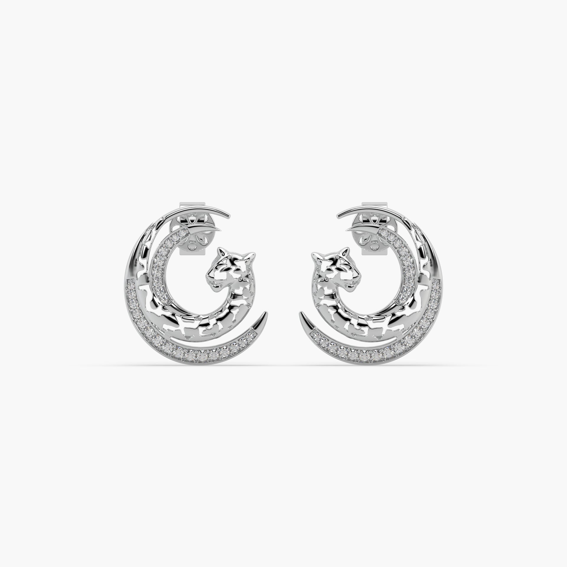 Guru Jewel's Captivating Diamond Studded Panther Pattern Earrings For Her
