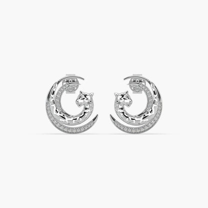 Guru Jewel's Captivating Diamond Studded Panther Pattern Earrings For Her