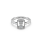 Devastating 925 Silver And Round Diamond Studded Ladies Ring For Her