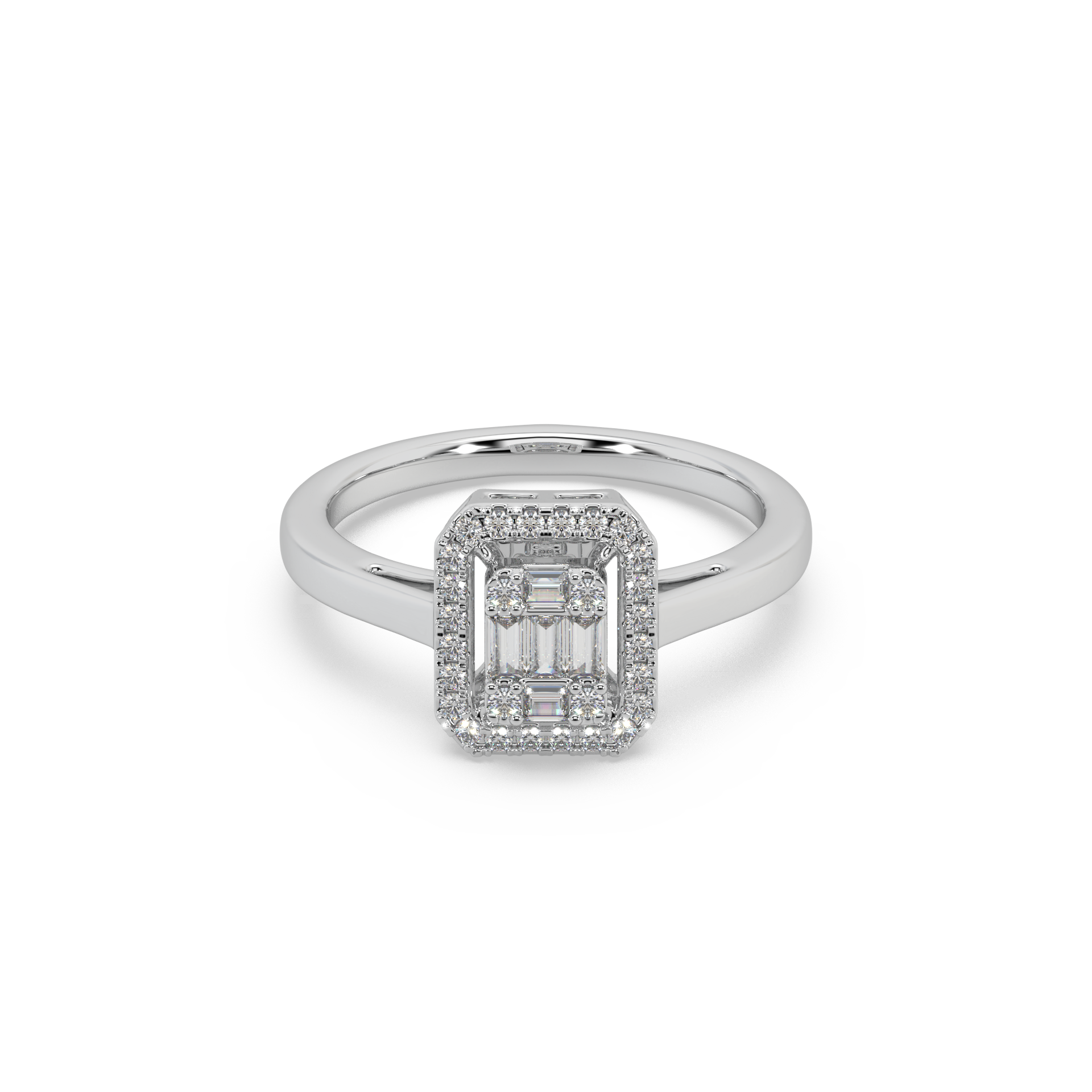 Devastating 925 Silver And Round Diamond Studded Ladies Ring For Her