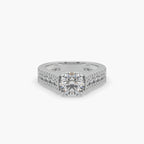 Guru Jewel's Round Solitaire Diamond Studded Silver Ring For Her