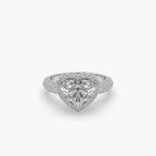 Guru Jewel's Fancy Heart And Round Diamond Studded Heart Shaped Fabulous Ring For Her