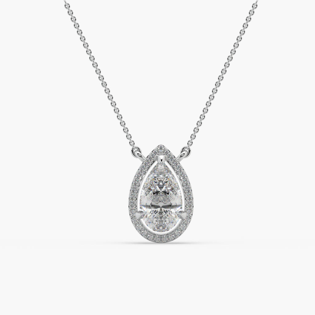 Guru Jewel's Pear Shaped Diamond Studded In Silver Only Pendent For Her