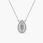 Guru Jewel's Pear Shaped Diamond Studded In Silver Only Pendent For Her