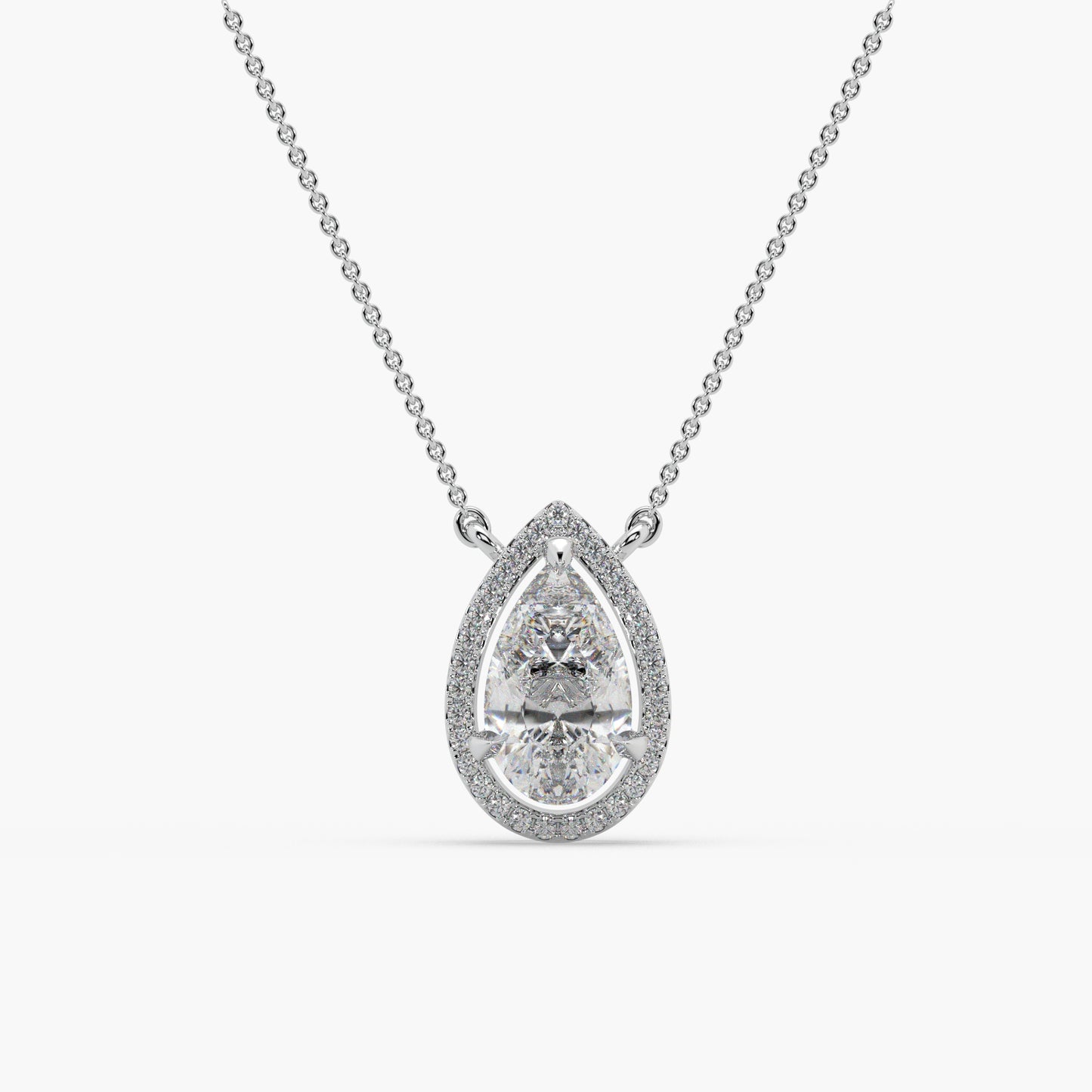 Guru Jewel's Pear Shaped Diamond Studded In Silver Only Pendant For Her