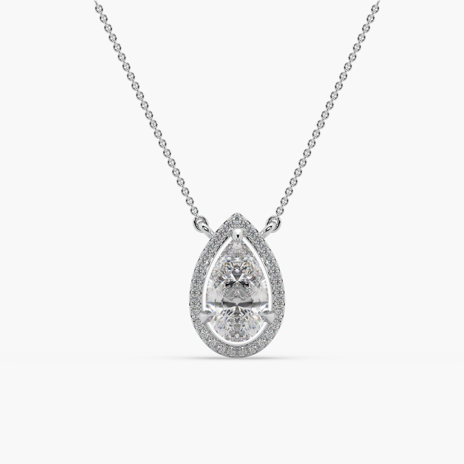 Guru Jewel's Pear Shaped Diamond Studded In Silver Only Pendent For Her