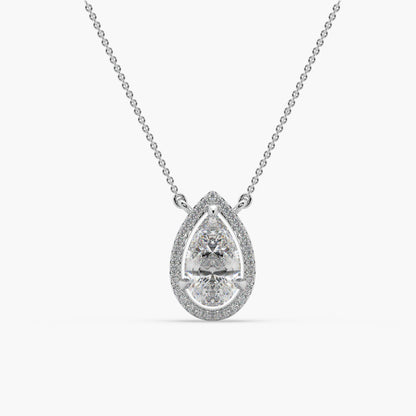 Guru Jewel's Pear Shaped Diamond Studded In Silver Only Pendant For Her