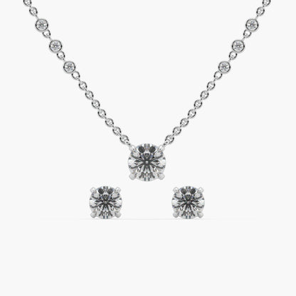 Guru Jewel's Round Solitaire Studded Devastating Silver Pendant Set For Her