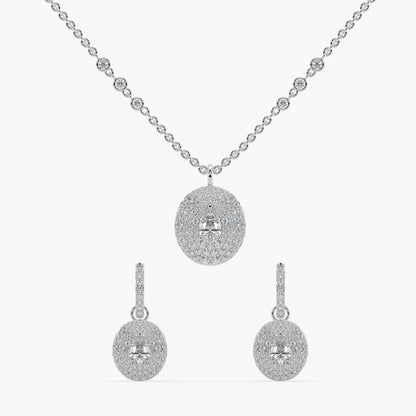 Guru Jewel's Fabulous Fancy Shaped Solitaire Studded Silver Pendant Set For Her