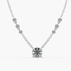 Guru Jewel's Round Solitaire Diamond Studded In Silver Only Pendent For Her