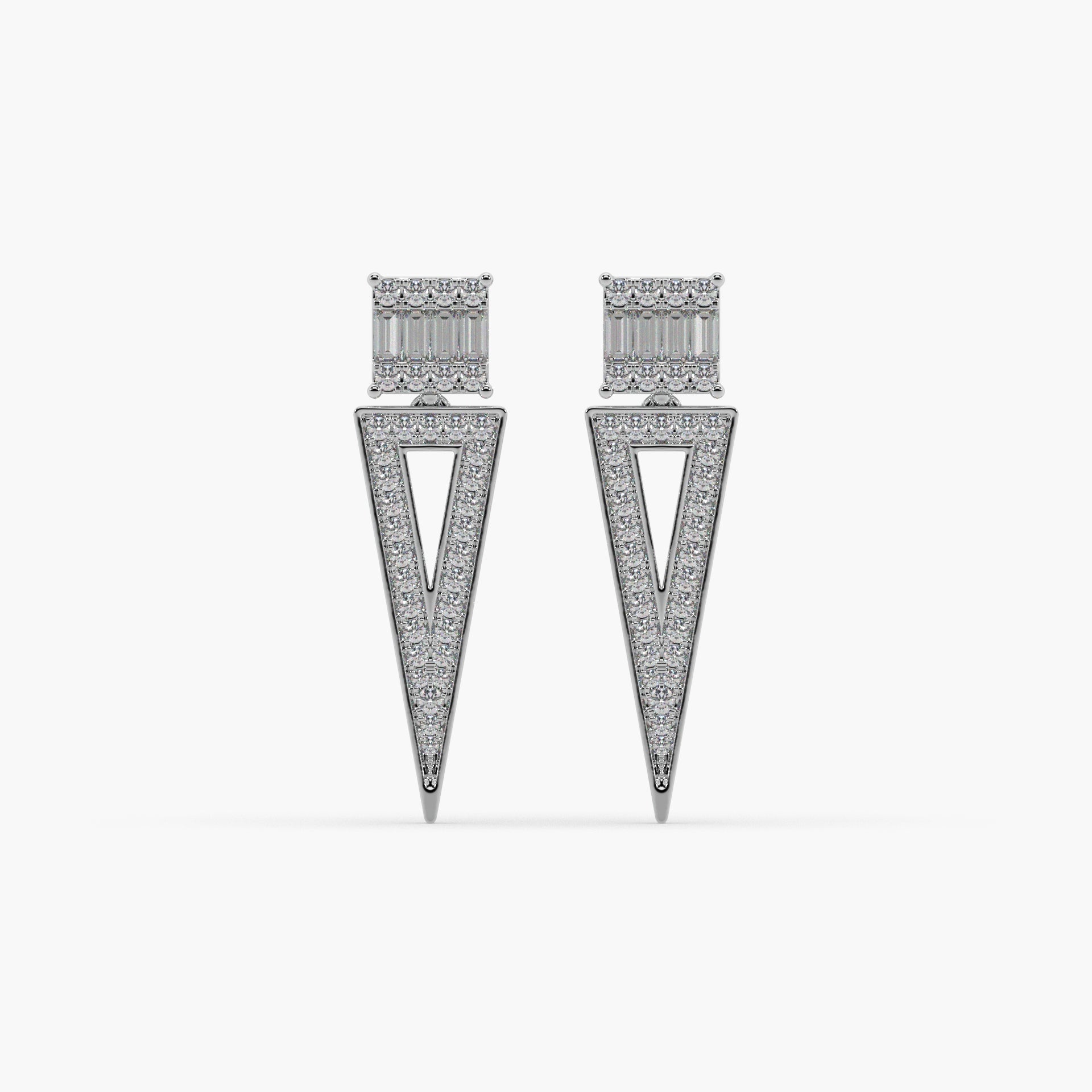 Guru Jewel's Round And Baugget Diamond Studded Fascinating Earrings For Her