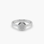 Guru Jewel's Round Diamond Studded Fascinating Silver Ring For Her