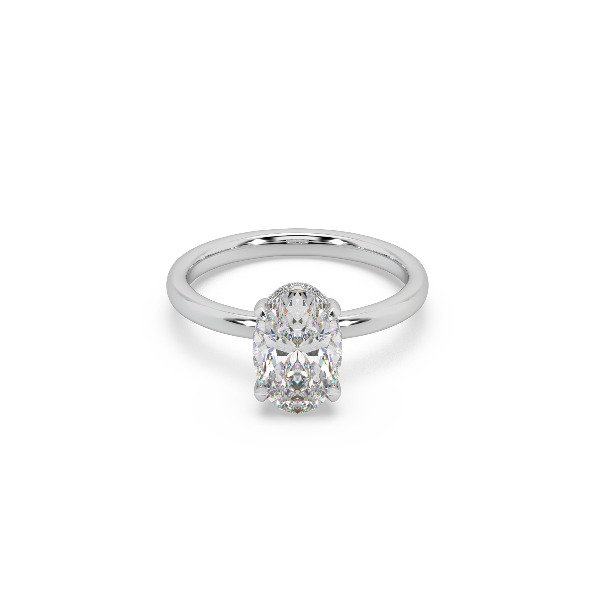Exclusive 925 Silver 3.42 CT Owal Diamond Studded Ladies Ring For Her