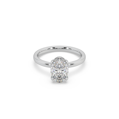 Exclusive 925 Silver 3.42 CT Owal Moissanite Studded Ladies Ring For Her