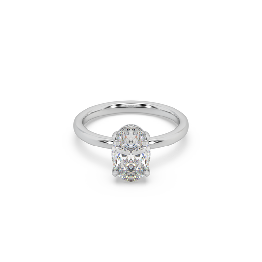 Exclusive 925 Silver 3.42 CT Owal Diamond Studded Ladies Ring For Her