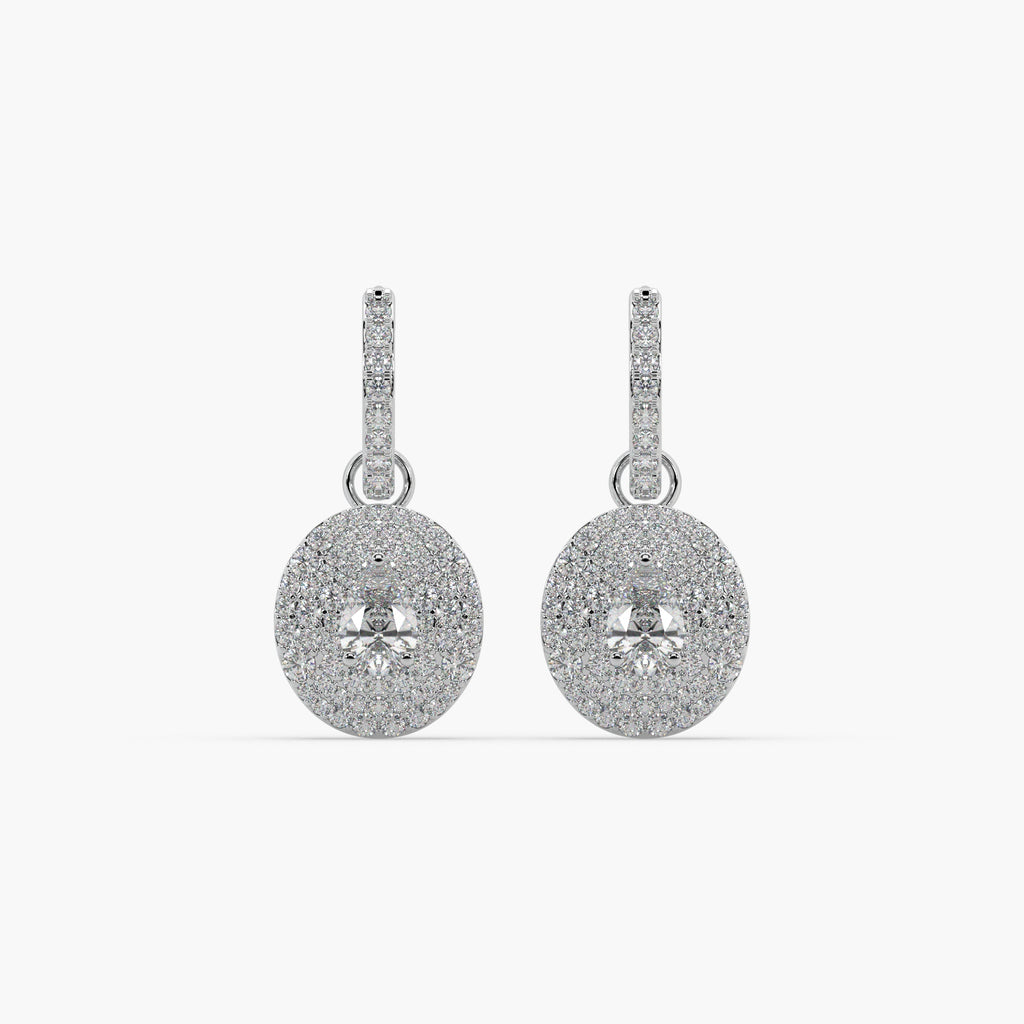 Guru Jewel's Round Solitaire Diamond Studded In Silver Captivating Bali Earrings For Her