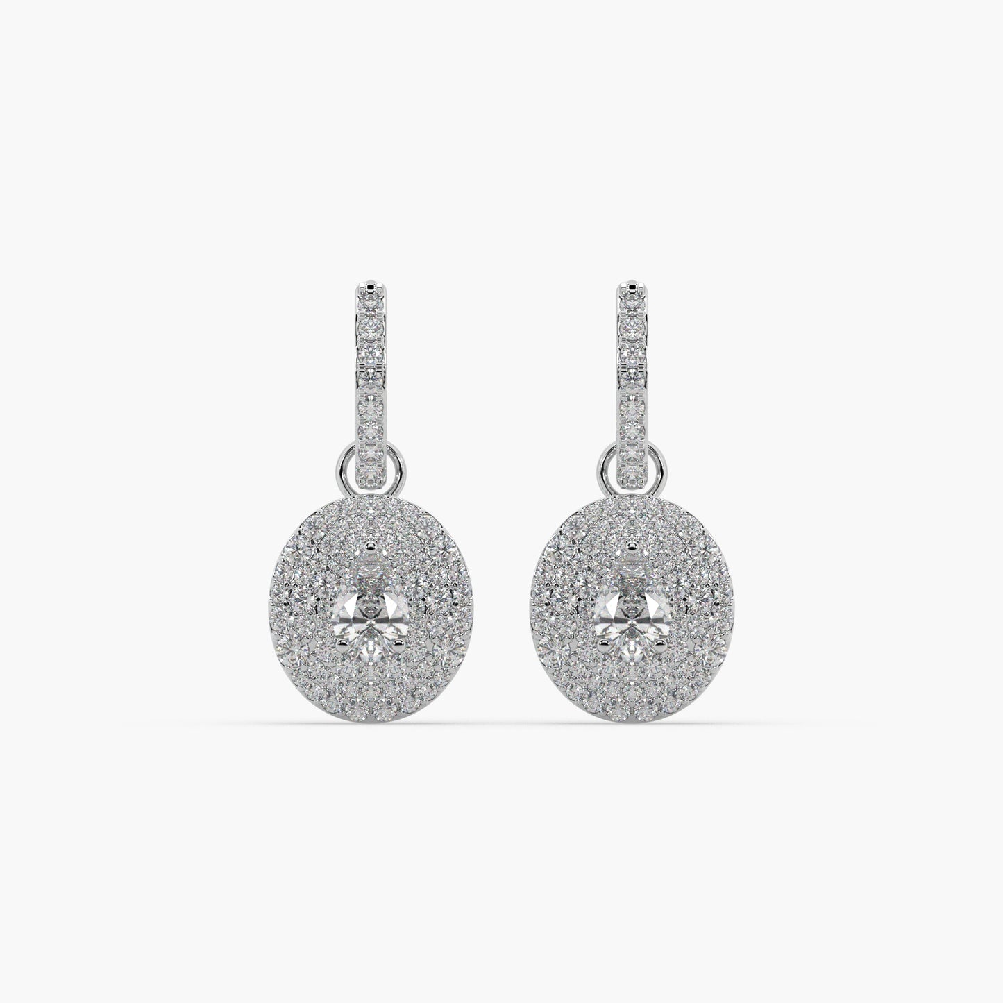 Guru Jewel's Round Solitaire Diamond Studded In Silver Captivating Bali Earrings For Her