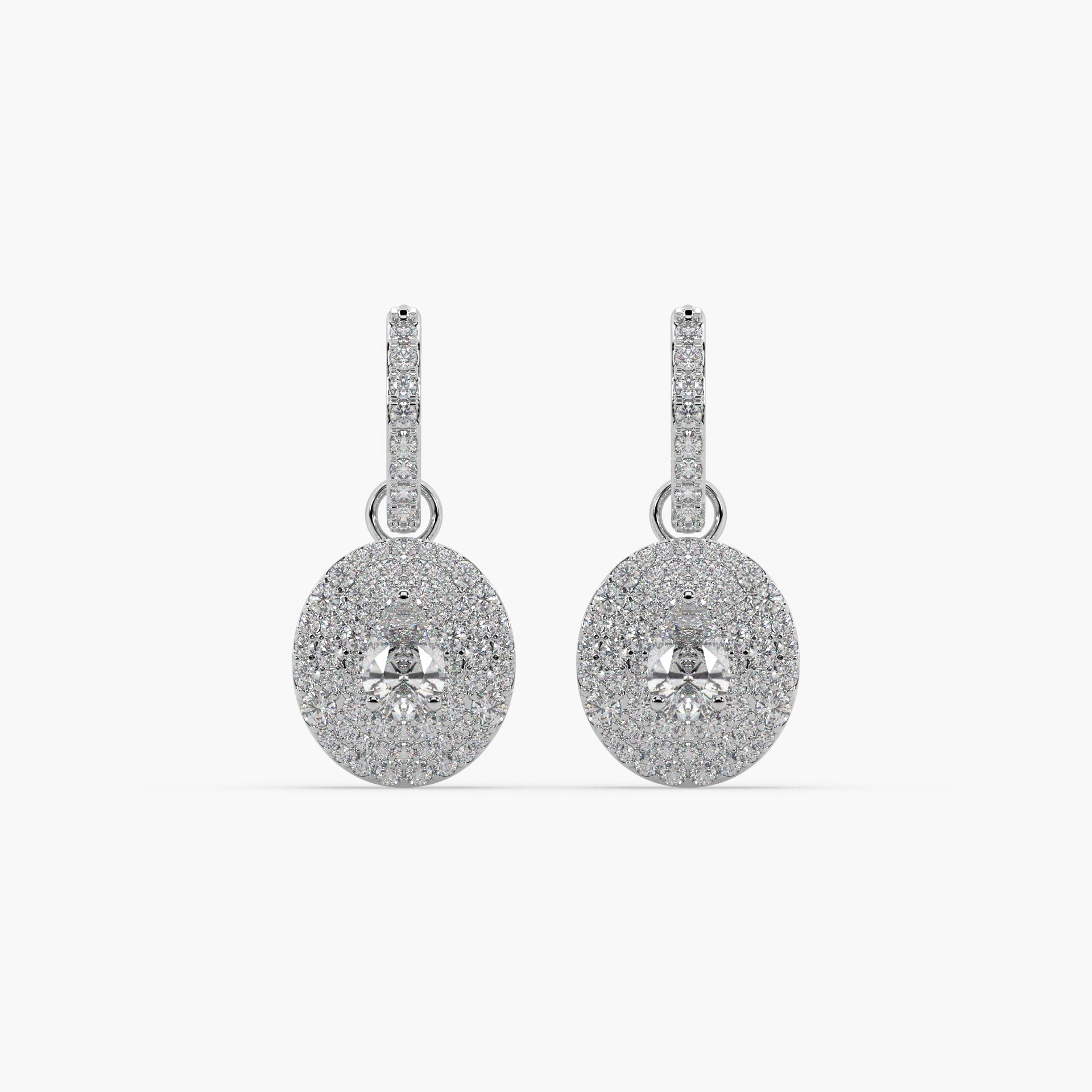 Guru Jewel's Round Solitaire Diamond Studded In Silver Captivating Bali Earrings For Her