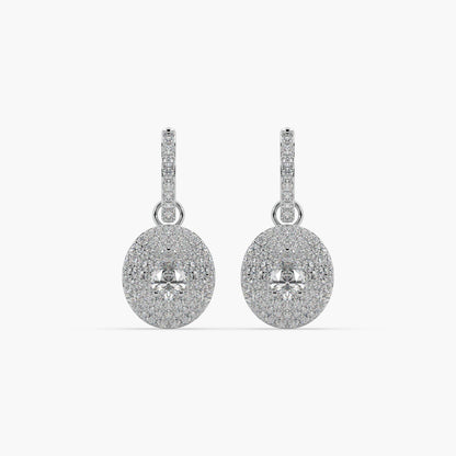 Guru Jewel's Round Solitaire Diamond Studded In Silver Captivating Bali Earrings For Her