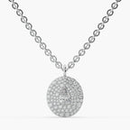 Guru jewel's Round Diamond Studded In Silver Only Pendent For Her