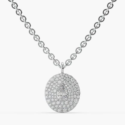 Guru jewel's Round Diamond Studded In Silver Only Pendant For Her
