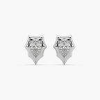 Guru Jewel's Pear Shaped Solitaire Diamond Studded In Silver Earrings For Her