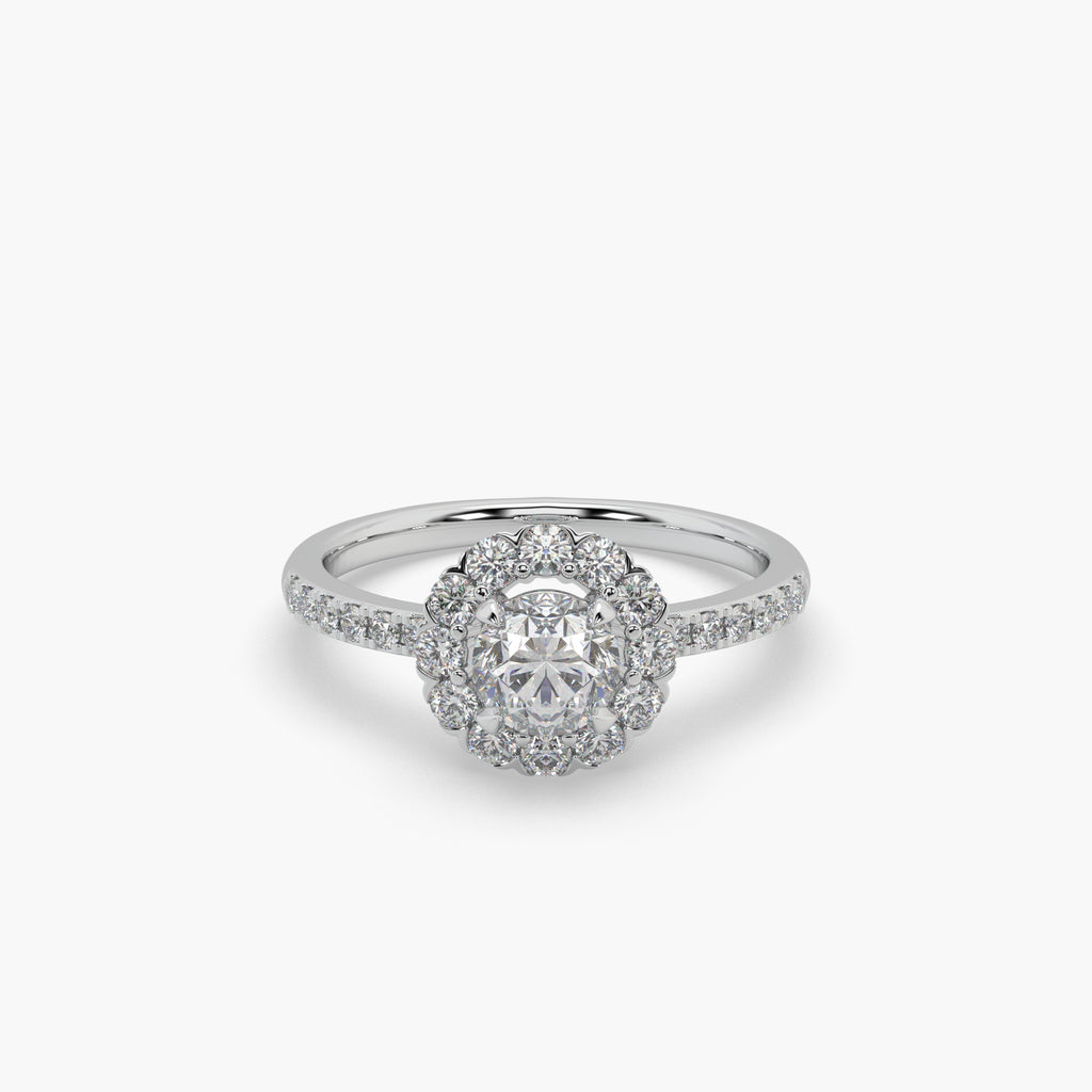 Guru Jewel's Round Solitaire Studded Silver Ring For Her
