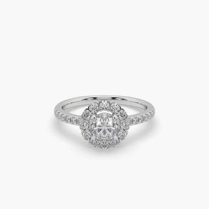 Guru Jewel's Round Solitaire Studded Silver Ring For Her