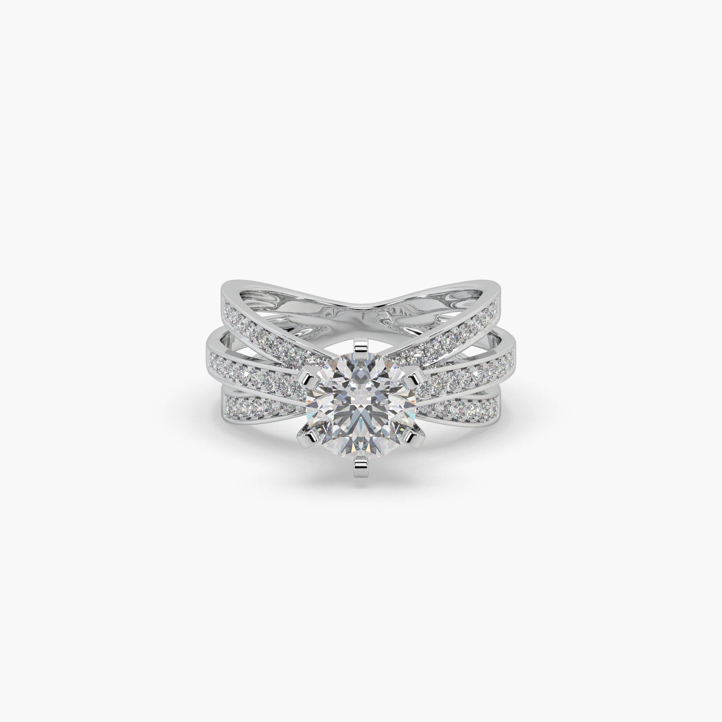 Guru Jewel's Round Solitaire Studded Impressive Silver Ring For Her