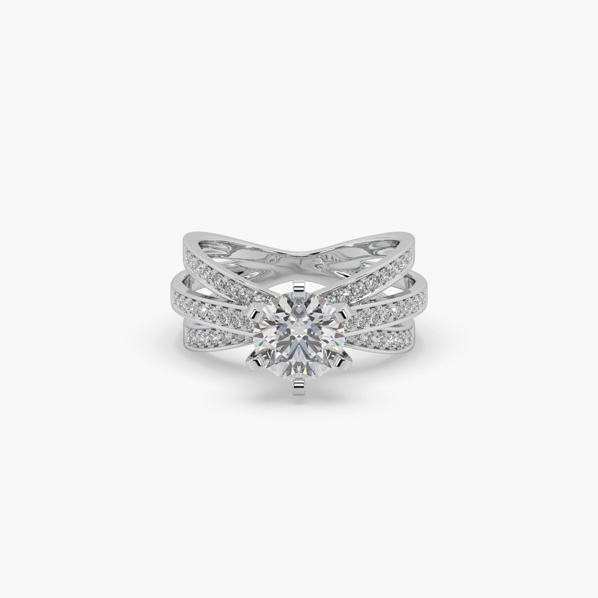 Guru Jewel's Round Solitaire Studded Impressive Silver Ring For Her