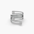 Guru Jewel's Round And Bugget Diamond Studded Attractive Silver Ring For her