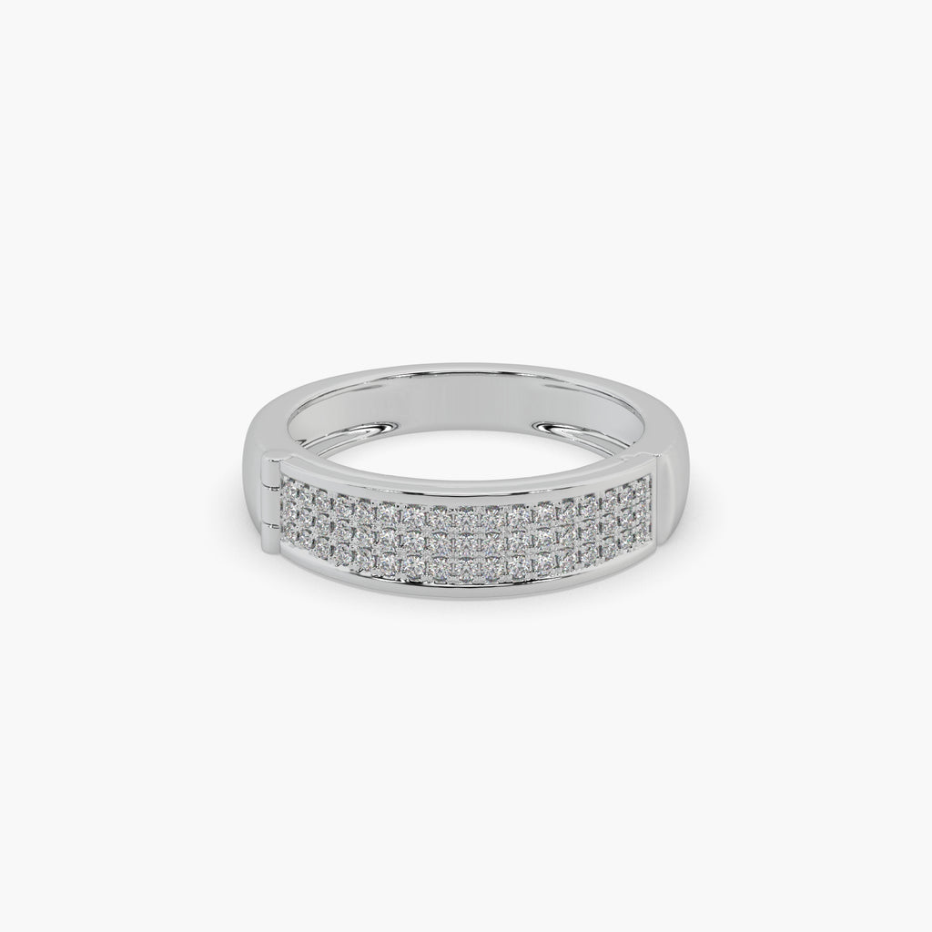 Guru Jewel's Round Diamond Studded " I LOVE YOU " Silver Ring For Her
