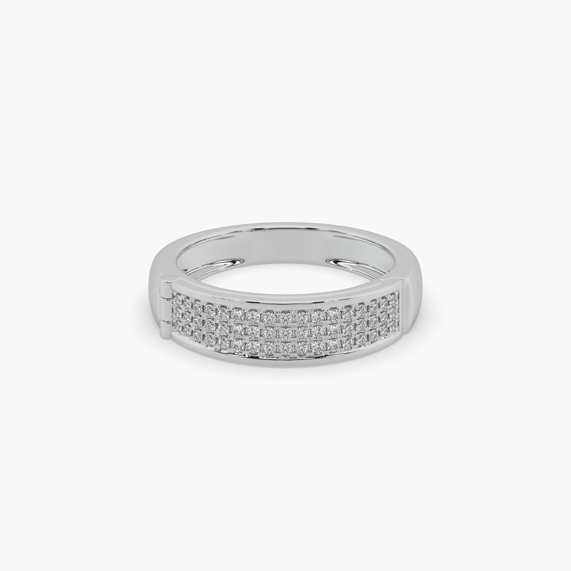 Guru Jewel's Round Diamond Studded " I LOVE YOU " Silver Ring For Her
