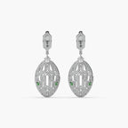 Guru Jewel's Wonderful Round Diamond Studded In Silver Earrings For Her