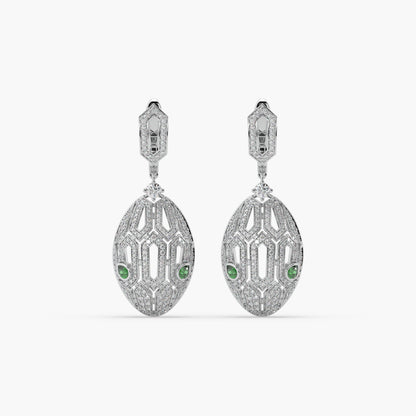 Guru Jewel's Wonderful Round Diamond Studded In Silver Earrings For Her