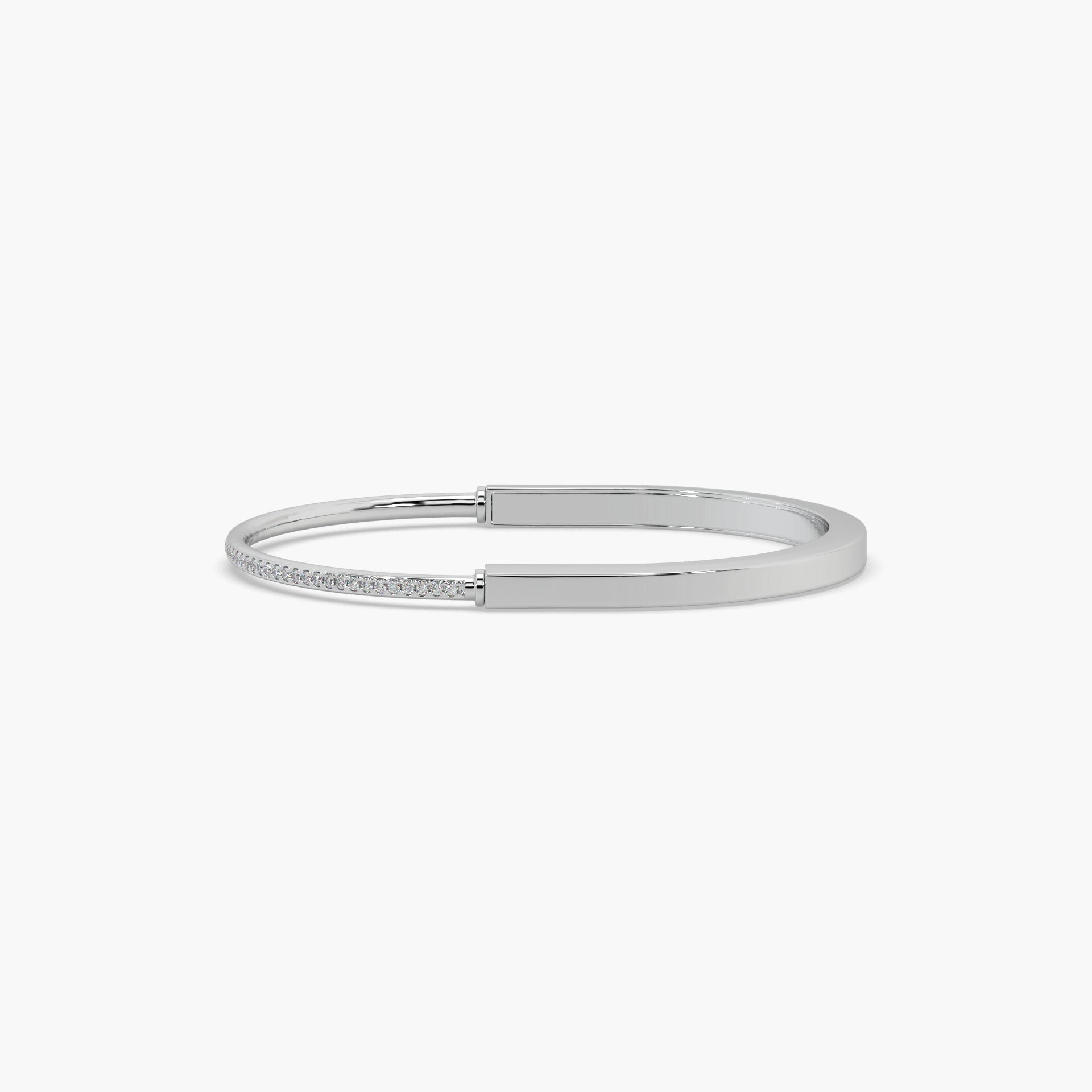 Guru Jewel's Stunning Design With Round Diamond Studded Silver Bracelet For Her