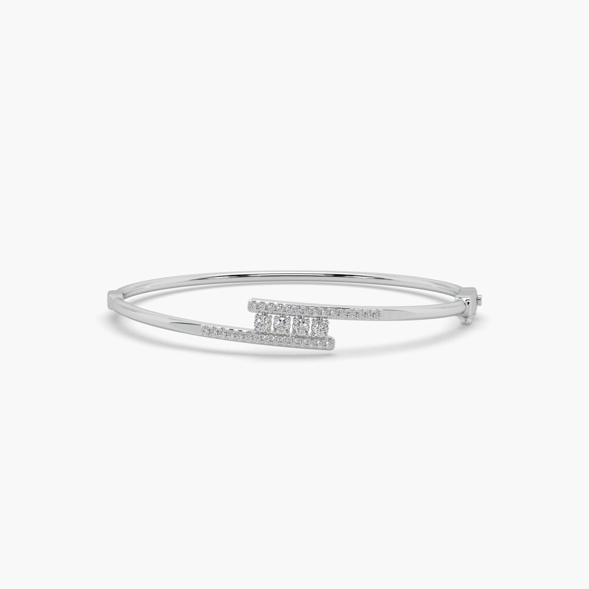 Guru Jewel's Round Diamond Studded Fascinating Silver Bracelet For Her