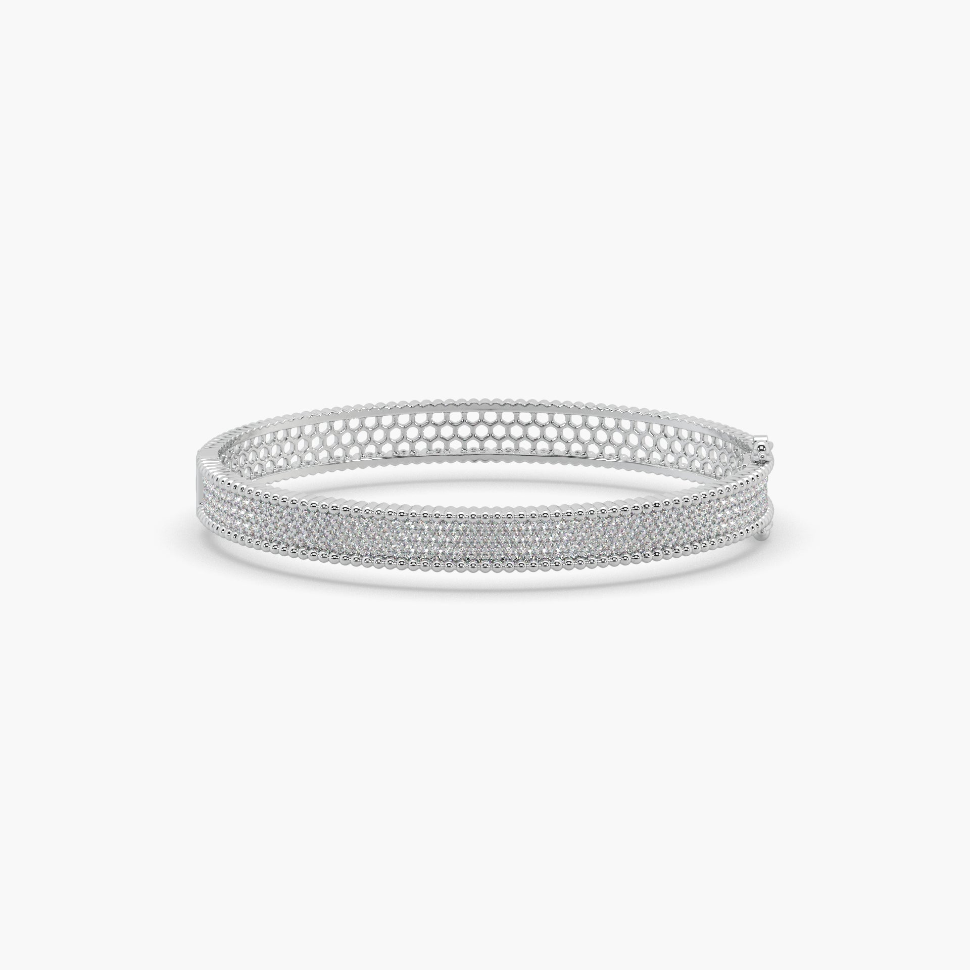 Guru Jewel's Round Diamond Studded Exclusive Silver Bracelet For Her