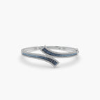 Guru Jewel's Beautiful Round And Baguette Diamond Studded Fabulous Silver Bracelet For Her
