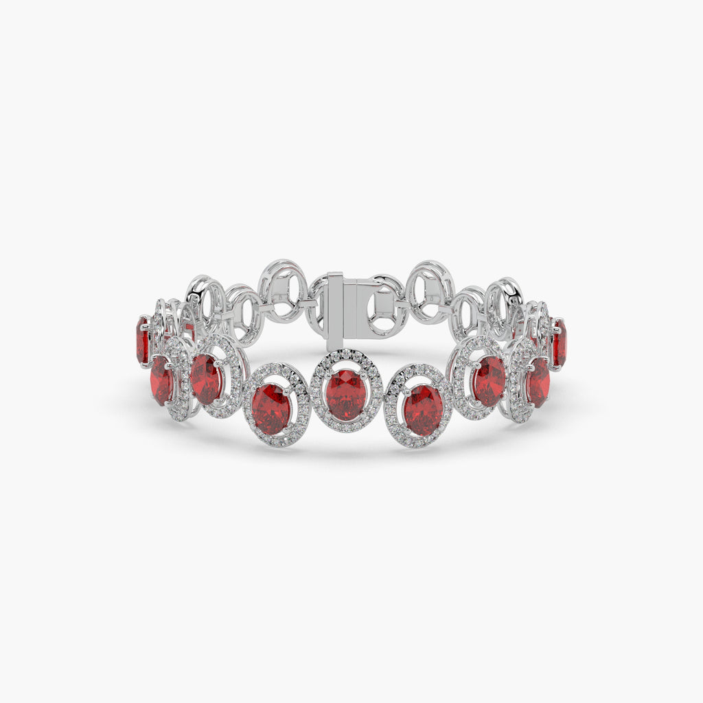 Guru Jewel's Round And Fancy Oval Diamond Studded Beauteous Bracelet For Her